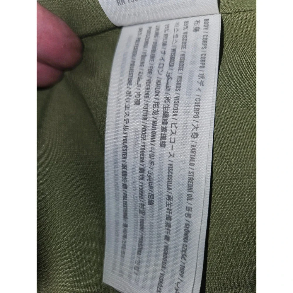 Abercrombie & Fitch Maxi Dress Women Large Olive Green Halter Open Back Wedding